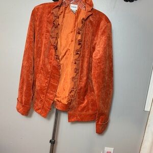 Chico's Vibrant Orange Ruffle Blazer